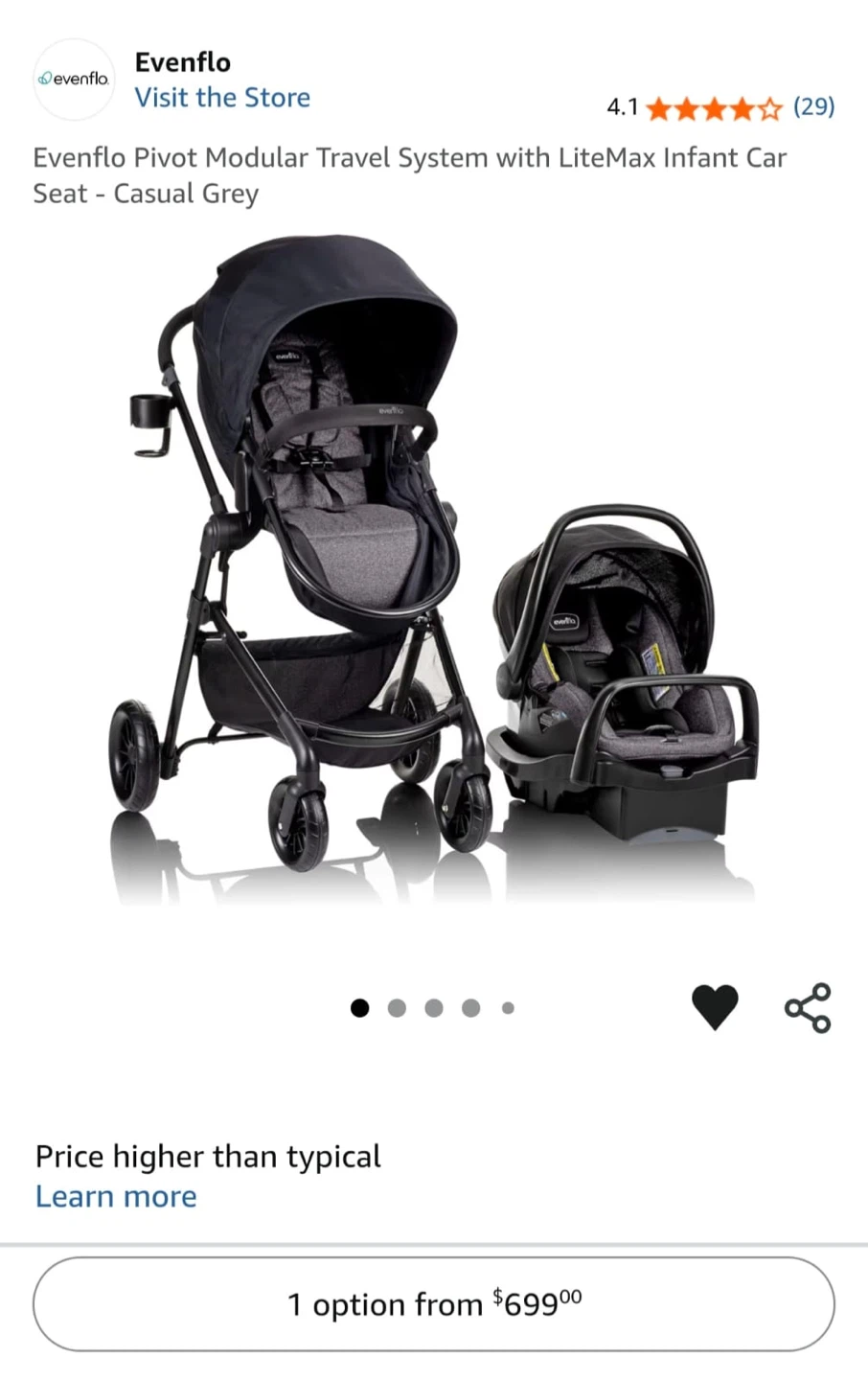 Evenflo Pivot Modular Travel System with LiteMax Infant Car Seat - photo 3