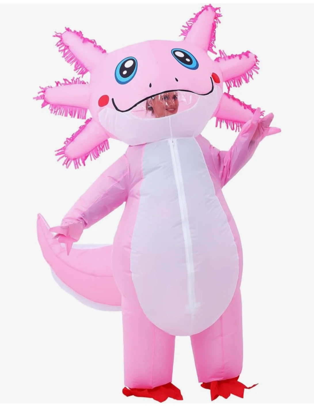 Pink Inflatable Axolotl Costume