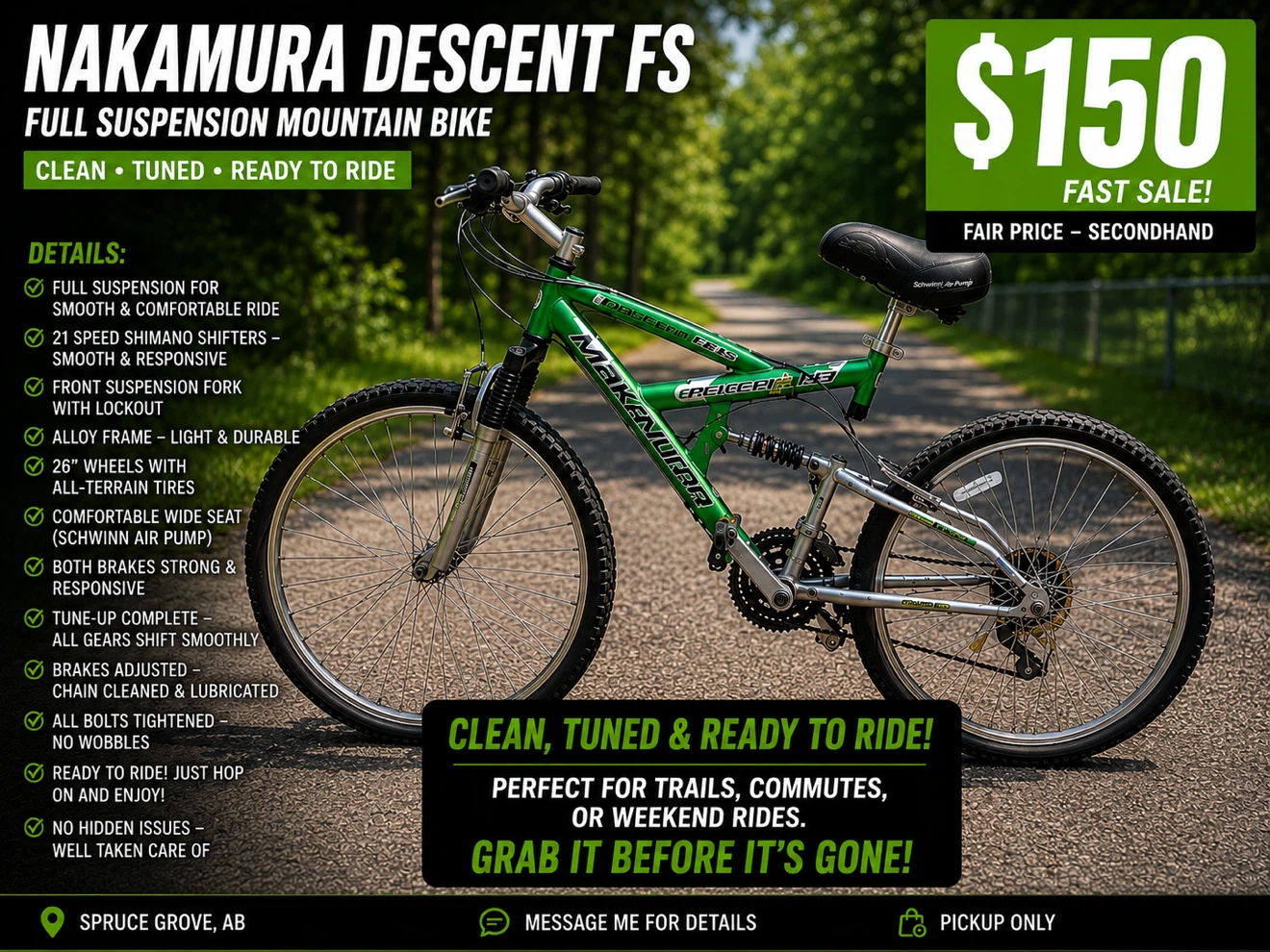 NAKAMURA DESCENT FS FULL SUSPENSION MOUNTAIN BIKE