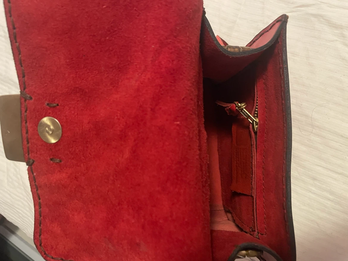 Red Leather Bag with Gold Buckle - photo 3