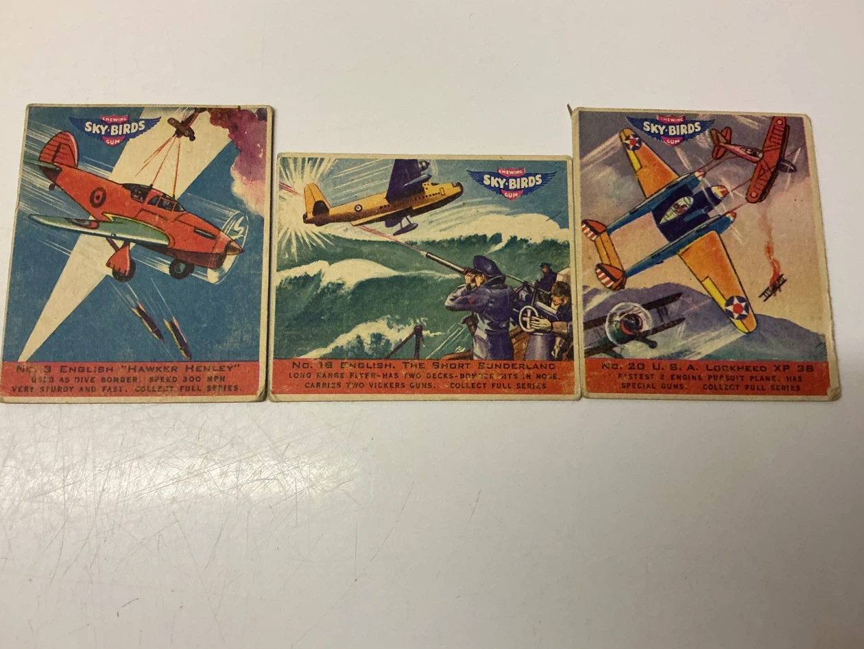 3. 1941 GOUDEYSky Birds Chewing Gum Cards 3-18-20