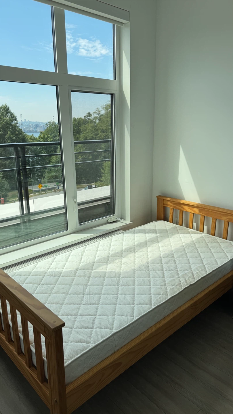 Wooden Bed Frame with Mattress