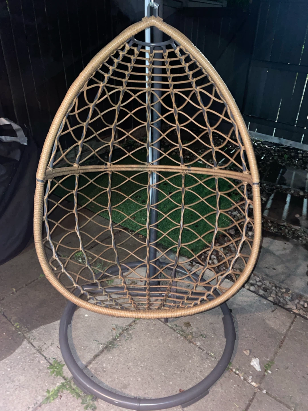 Wicker Hanging Egg Chair with Grey Cushion - photo 5