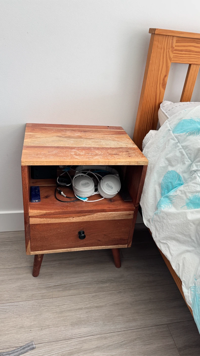 Wooden Nightstand with Drawer