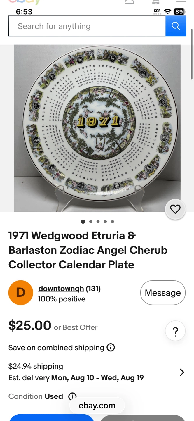 1971 Wedgwood Collector Calendar Plate - photo 2