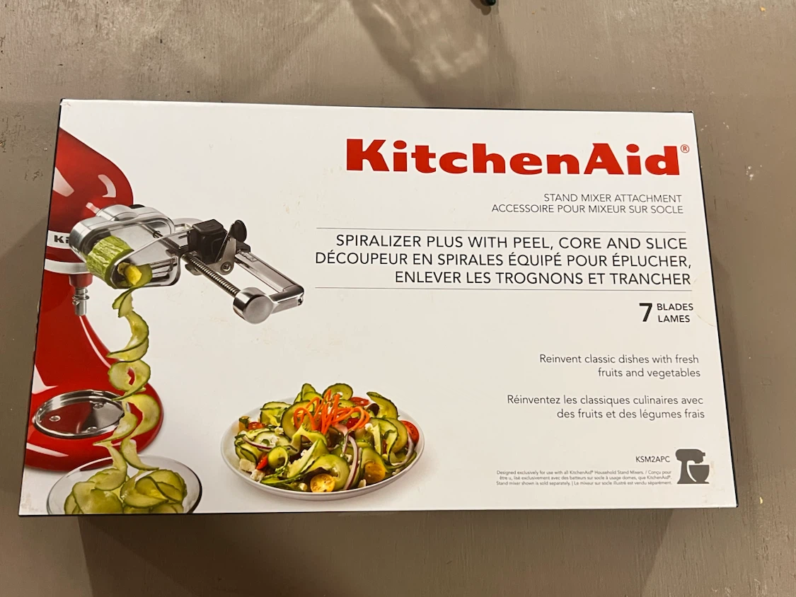 KitchenAid Spiralizer plus with peel, core and slice attachment
