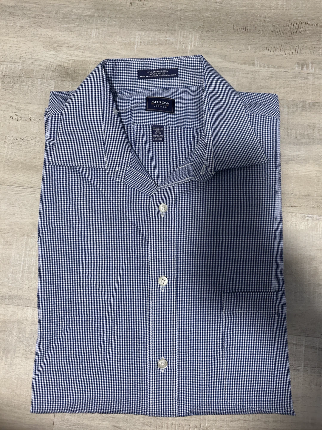 3 shirts :Arrow Men's Gingham Dress Shirt Large