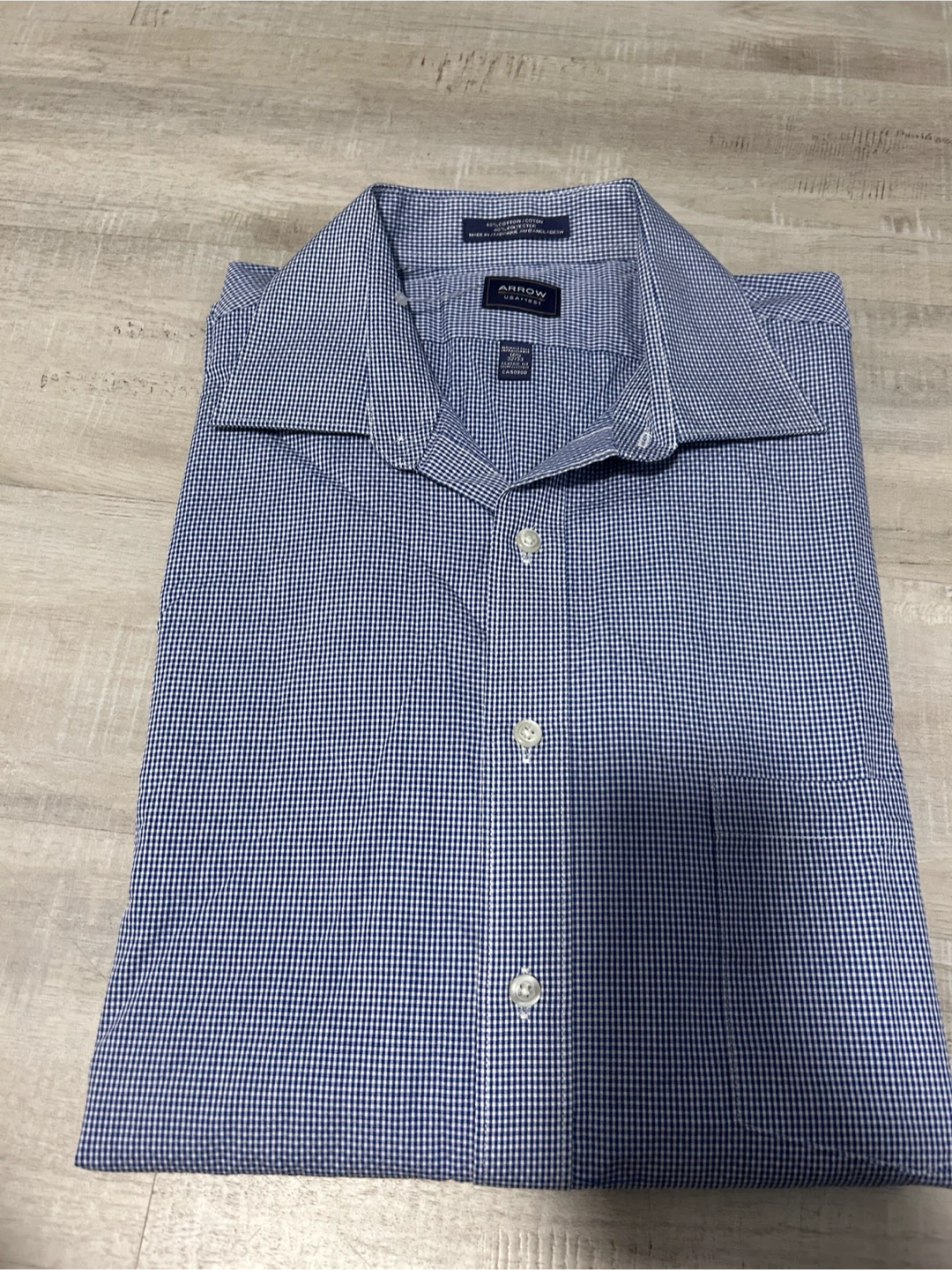 3 shirts :Arrow Men's Gingham Dress Shirt Large - photo 2