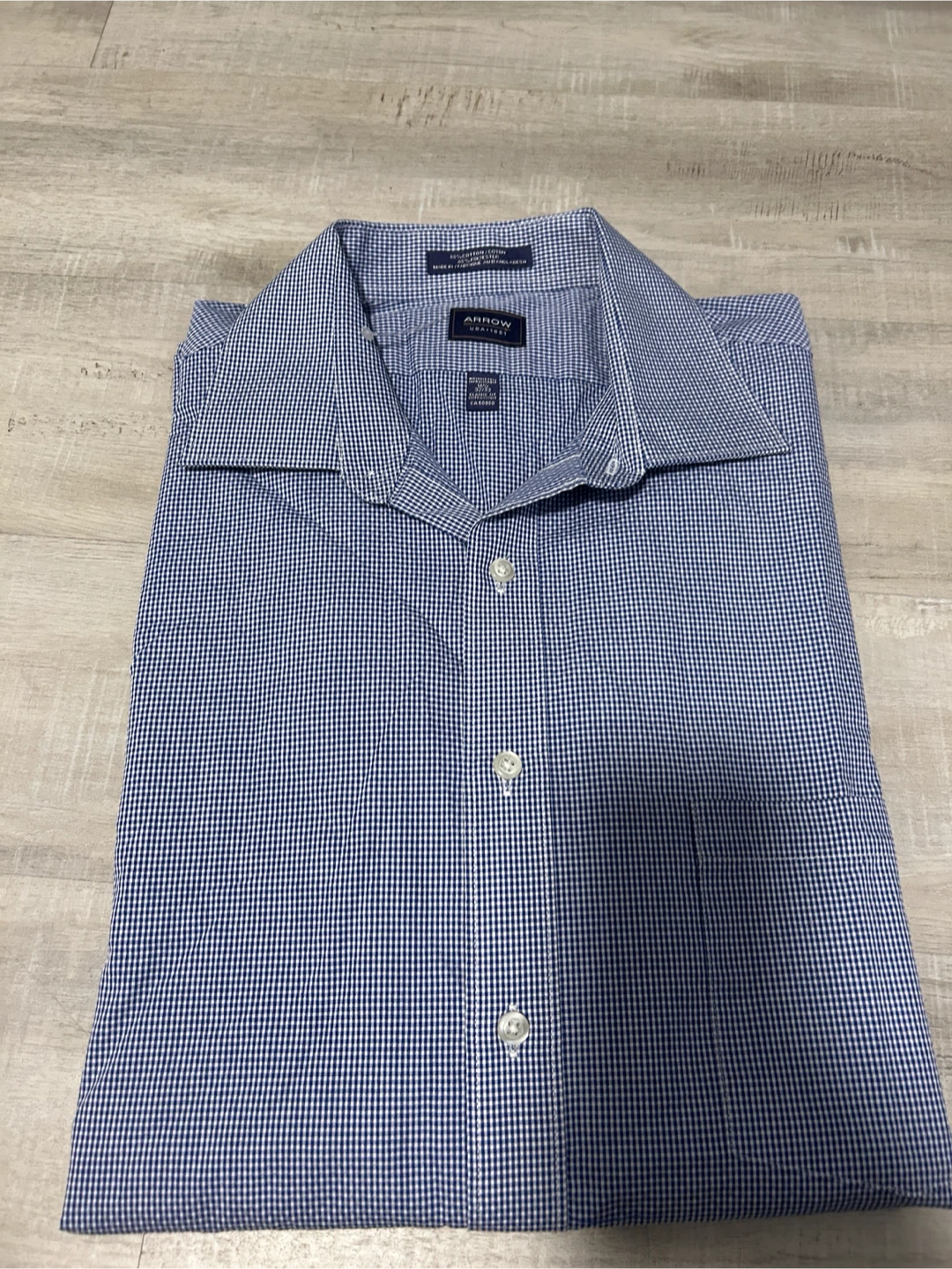 3 shirts :Arrow Men's Gingham Dress Shirt Large - photo 3