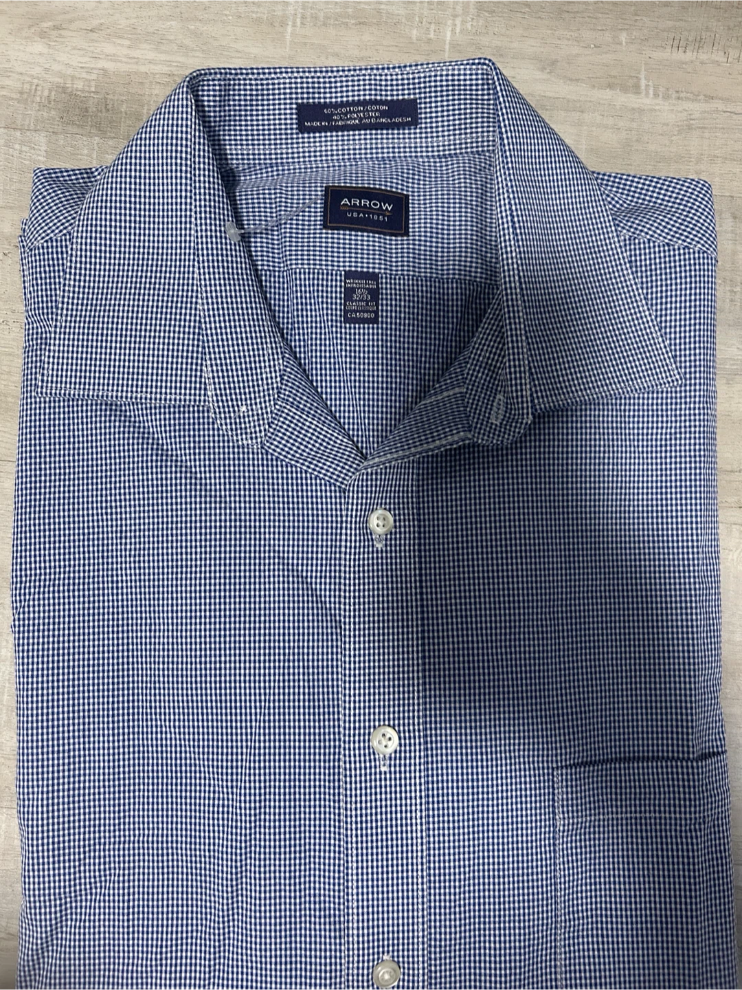 3 shirts :Arrow Men's Gingham Dress Shirt Large - photo 4