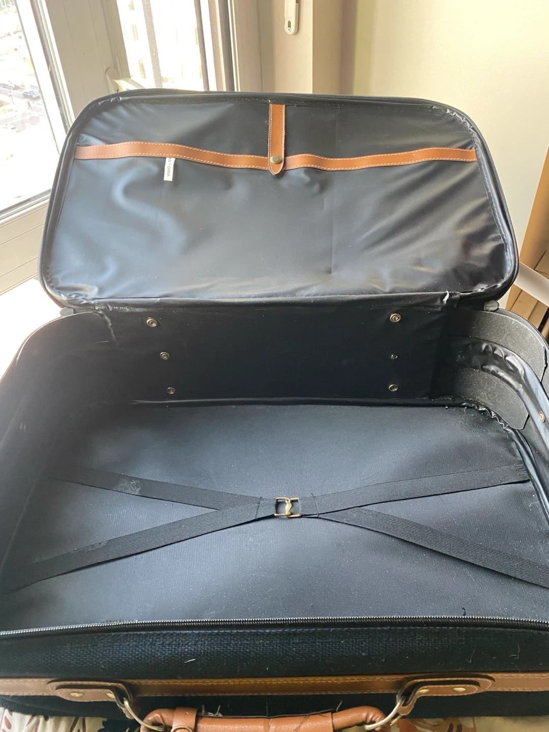 Black Carry-On Suitcase with Brown Accents - photo 2