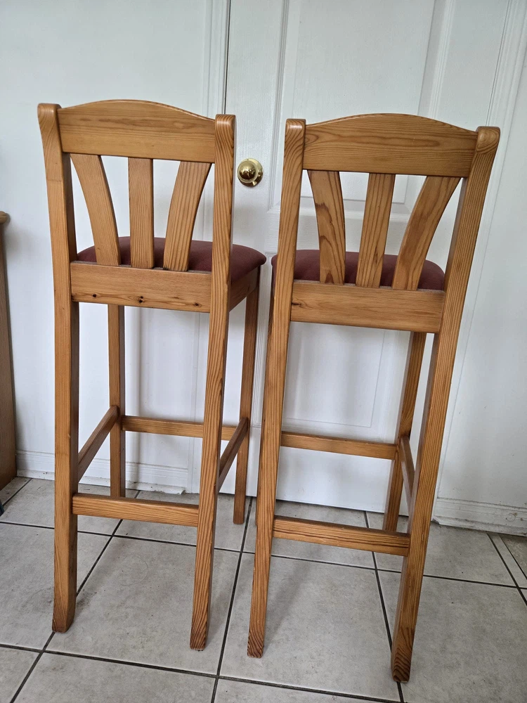 Set of 2 Wooden Bar Stools - photo 2