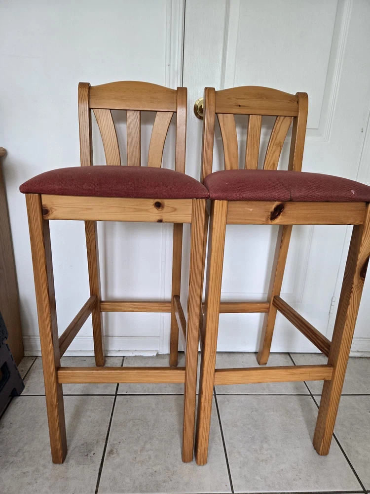 Set of 2 Wooden Bar Stools - photo 3