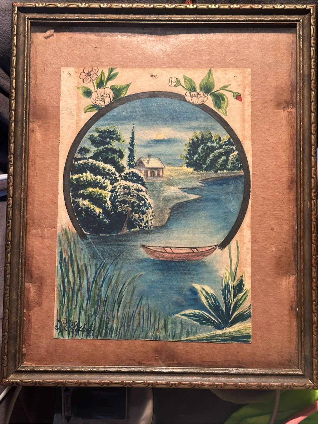 1935 Antique Folk Art Painting Kyiv Ukraine S. Scholtz