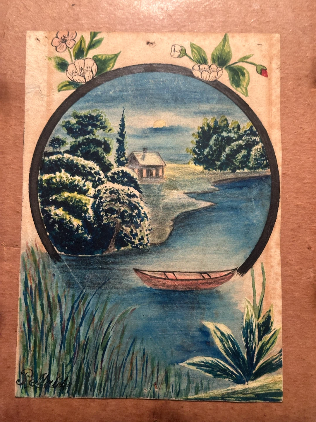 1935 Antique Folk Art Painting Kyiv Ukraine S. Scholtz - photo 2