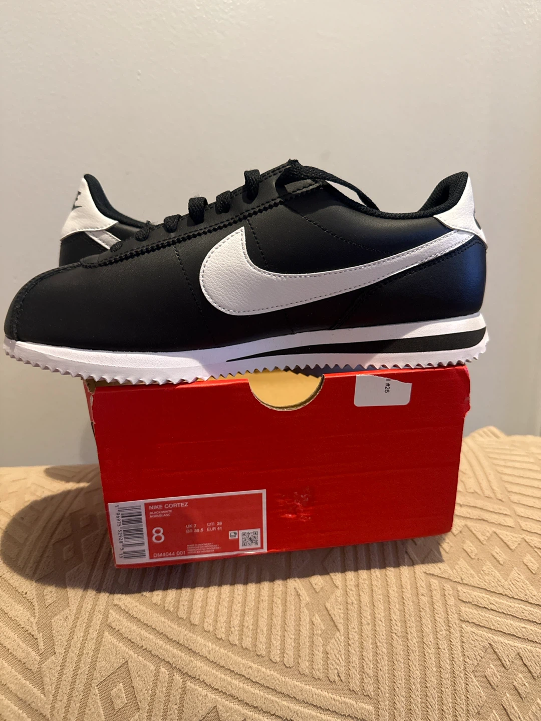 Nike Cortez Black White Men's Shoes Size 8