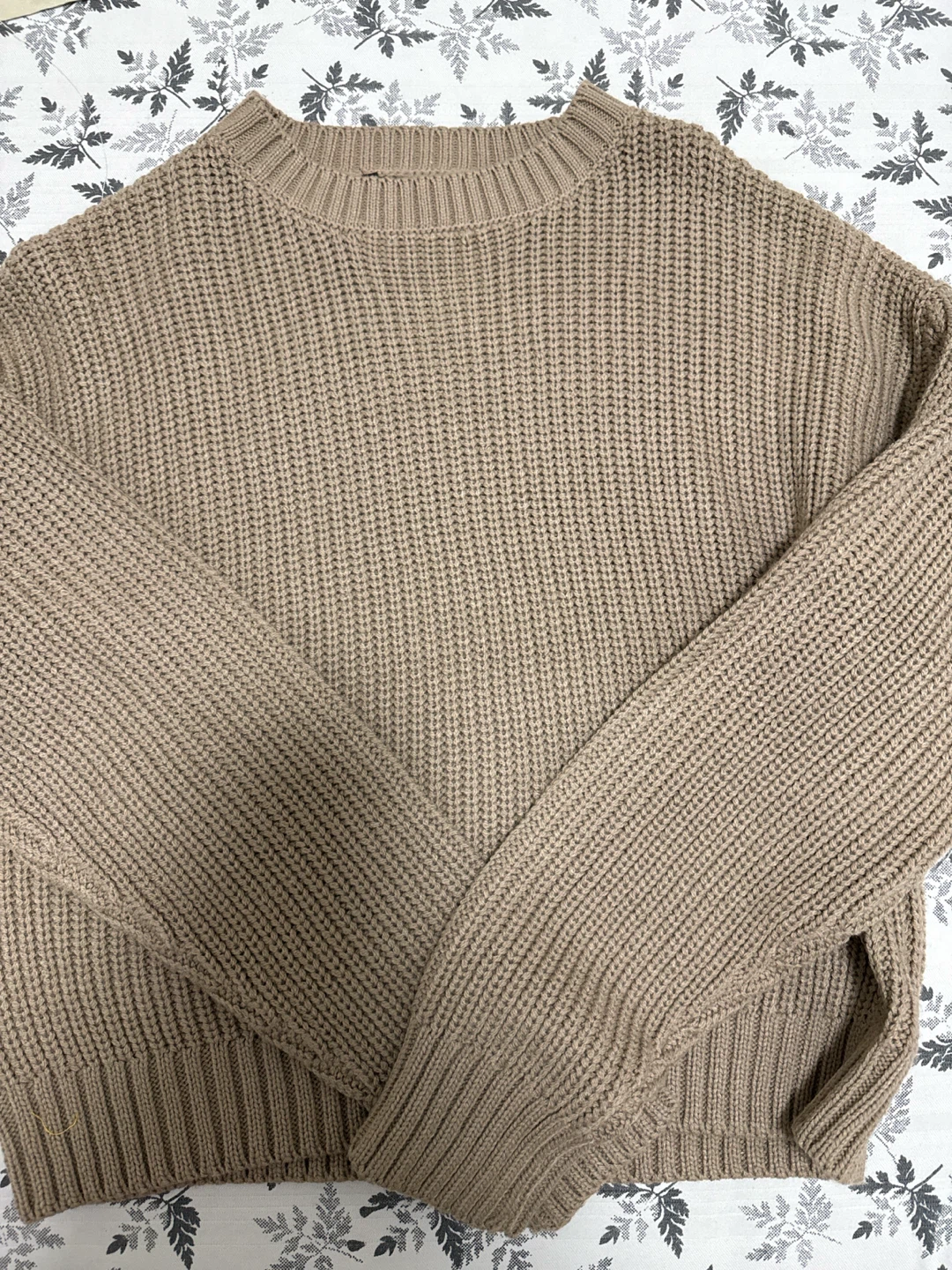 Tan Crew Neck Knit Sweater