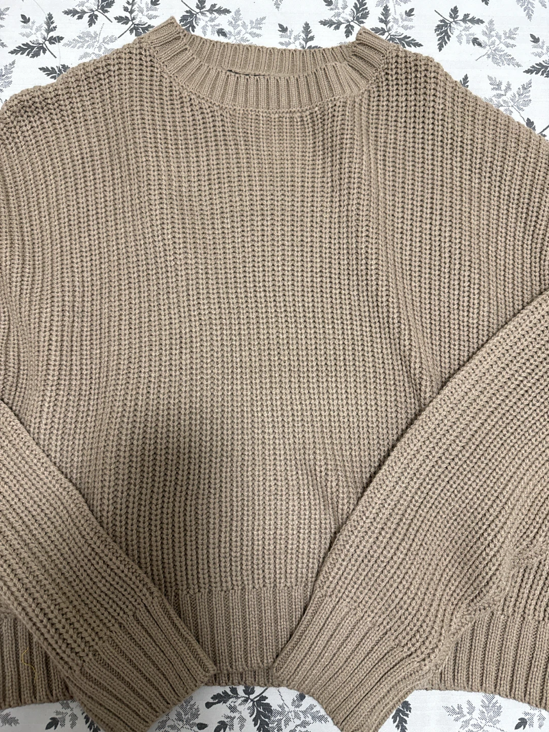 Tan Crew Neck Knit Sweater - photo 2