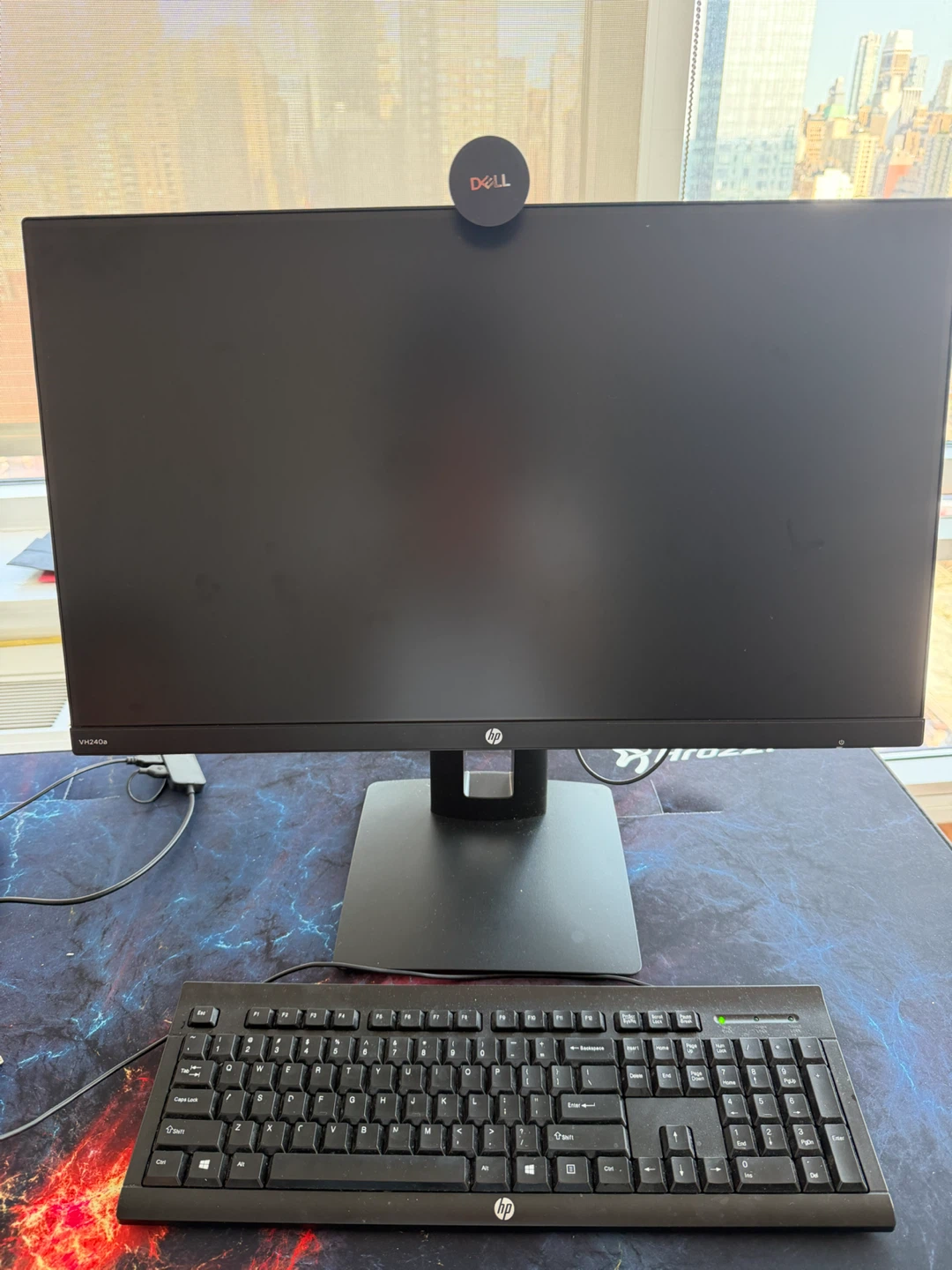 HP Monitor with Dell Webcam and Keyboard