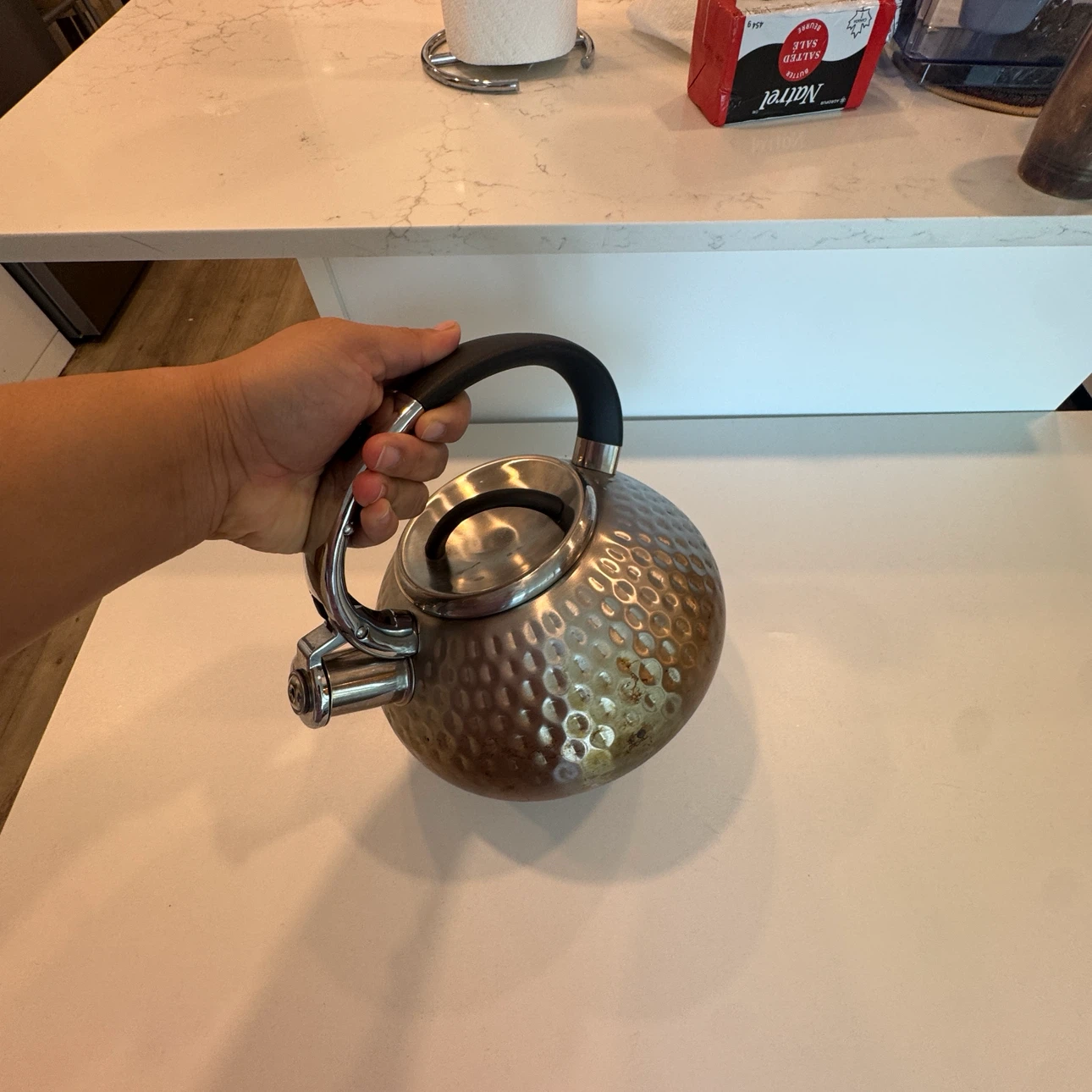Hammered Stainless Steel Stovetop Kettle - photo 2