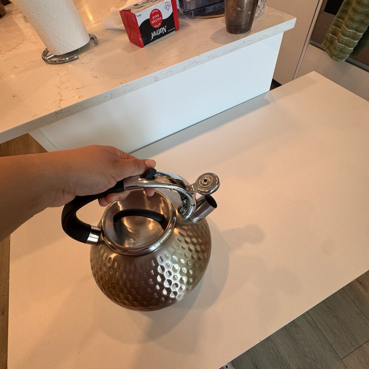 Hammered Stainless Steel Stovetop Kettle - photo 4