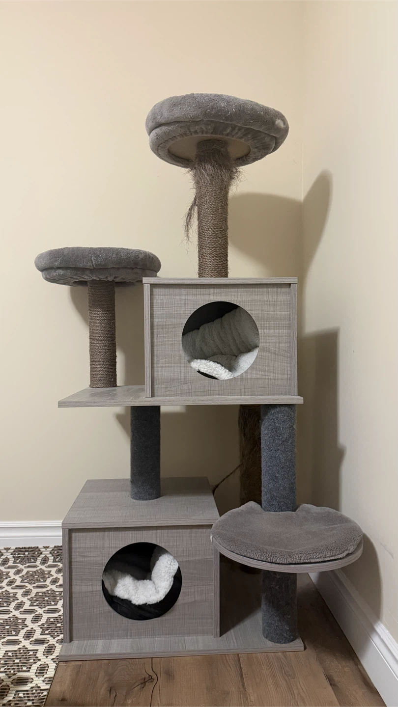 Grey Multi-Level Cat Tree with Condos