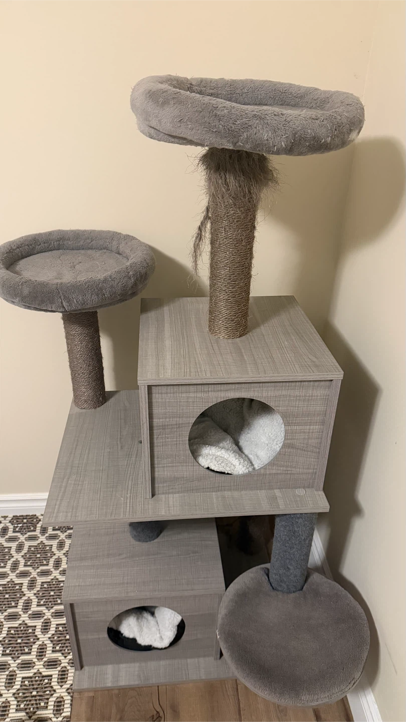 Grey Multi-Level Cat Tree with Condos - photo 2