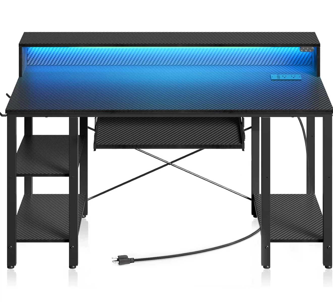 Computer Gaming/Work Desk with Integrated Power