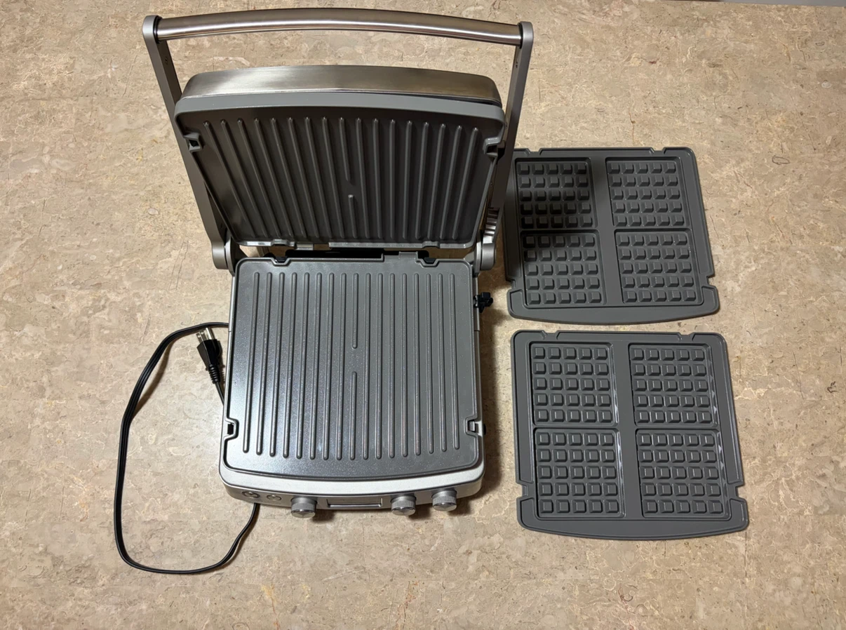 GreenPan Elite Grill & Griddle + Waffle Plates Bundle, Like New - photo 2