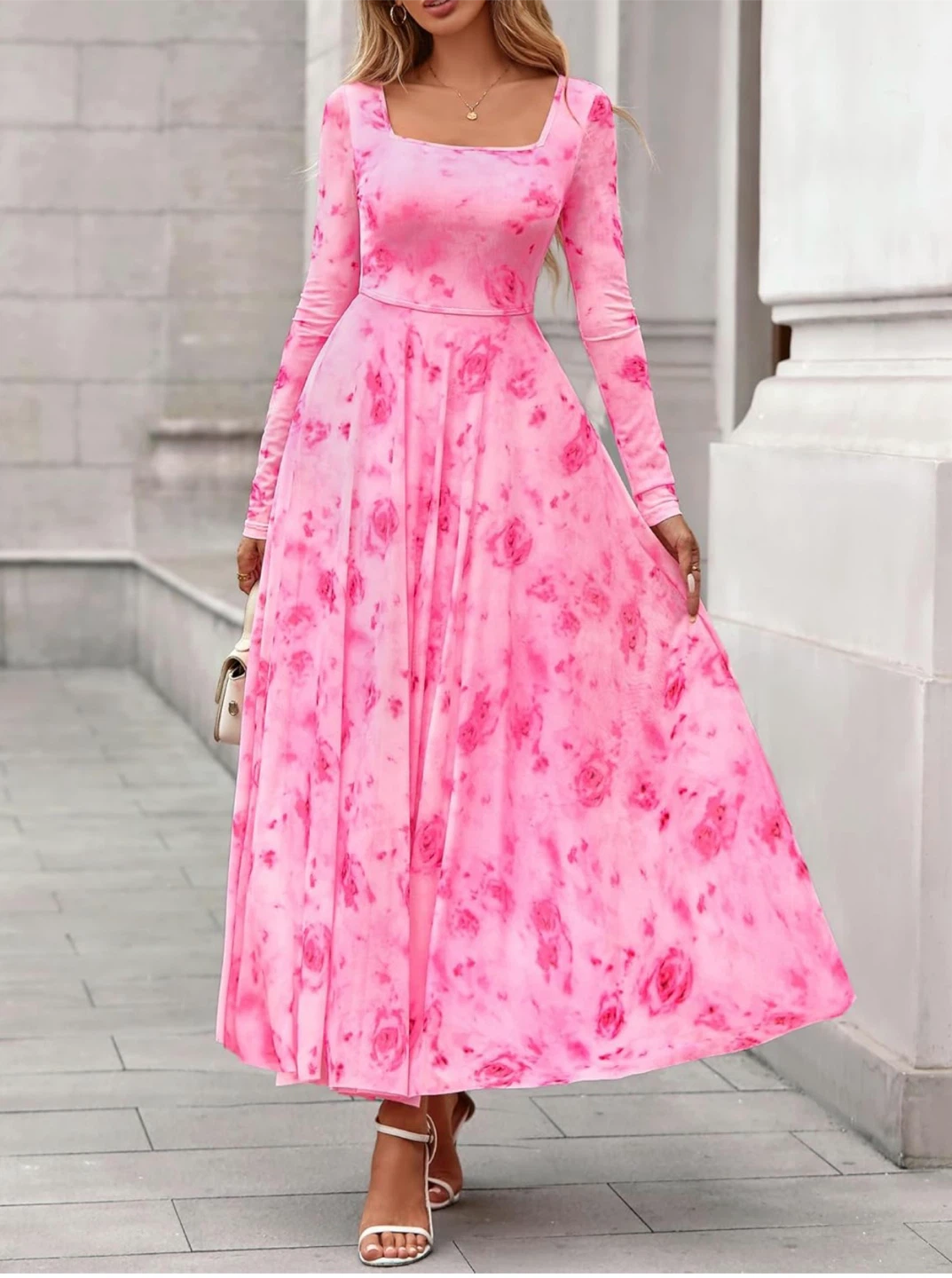 Pink Floral Print Maxi Dress - photo 2