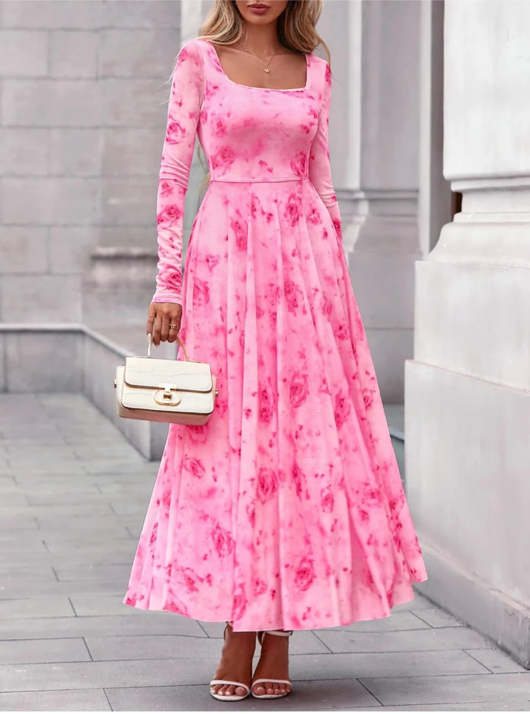 Pink Floral Print Maxi Dress - photo 3