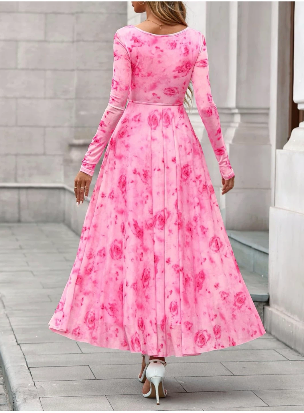 Pink Floral Print Maxi Dress - photo 4