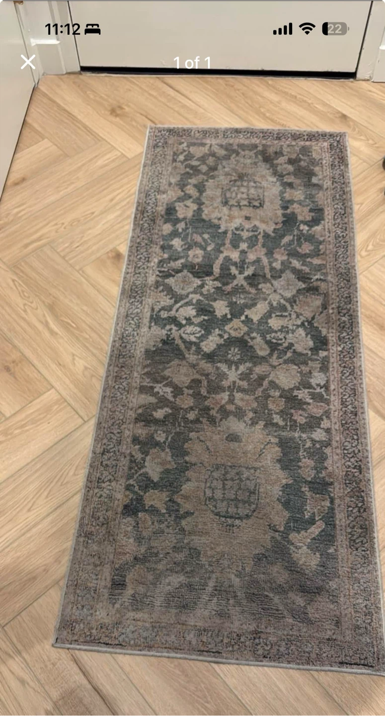 Distressed Floral Runner Rug