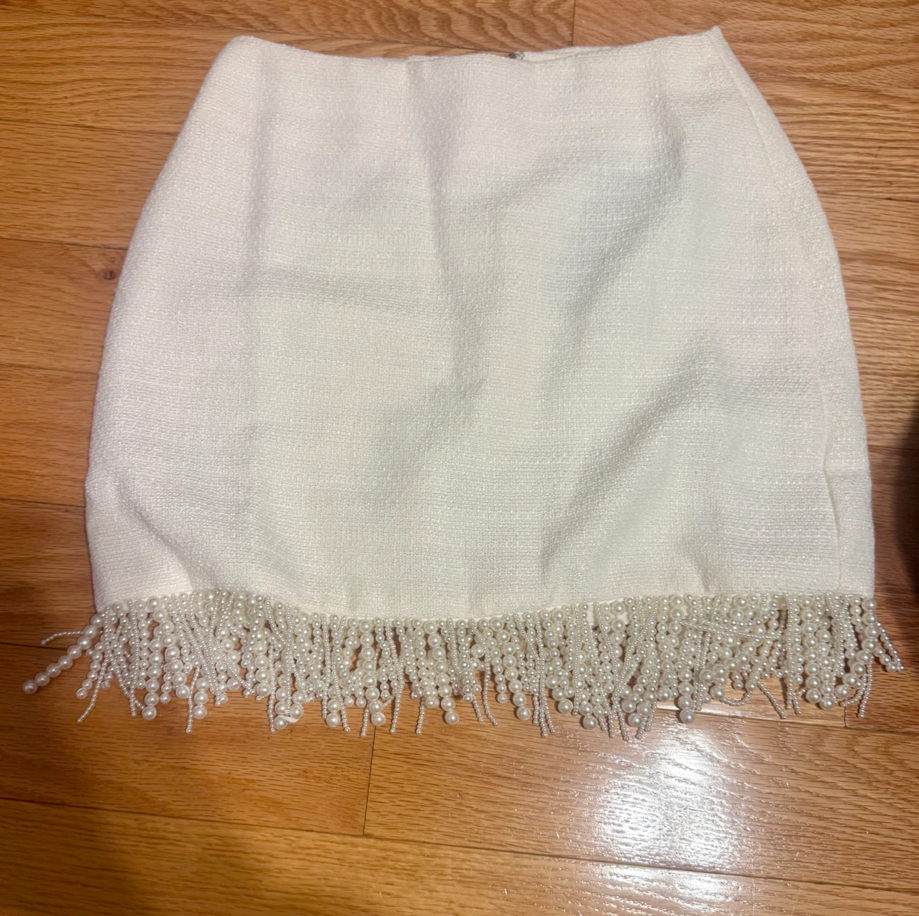 White Beaded Fringe Mini Skirt - photo 5