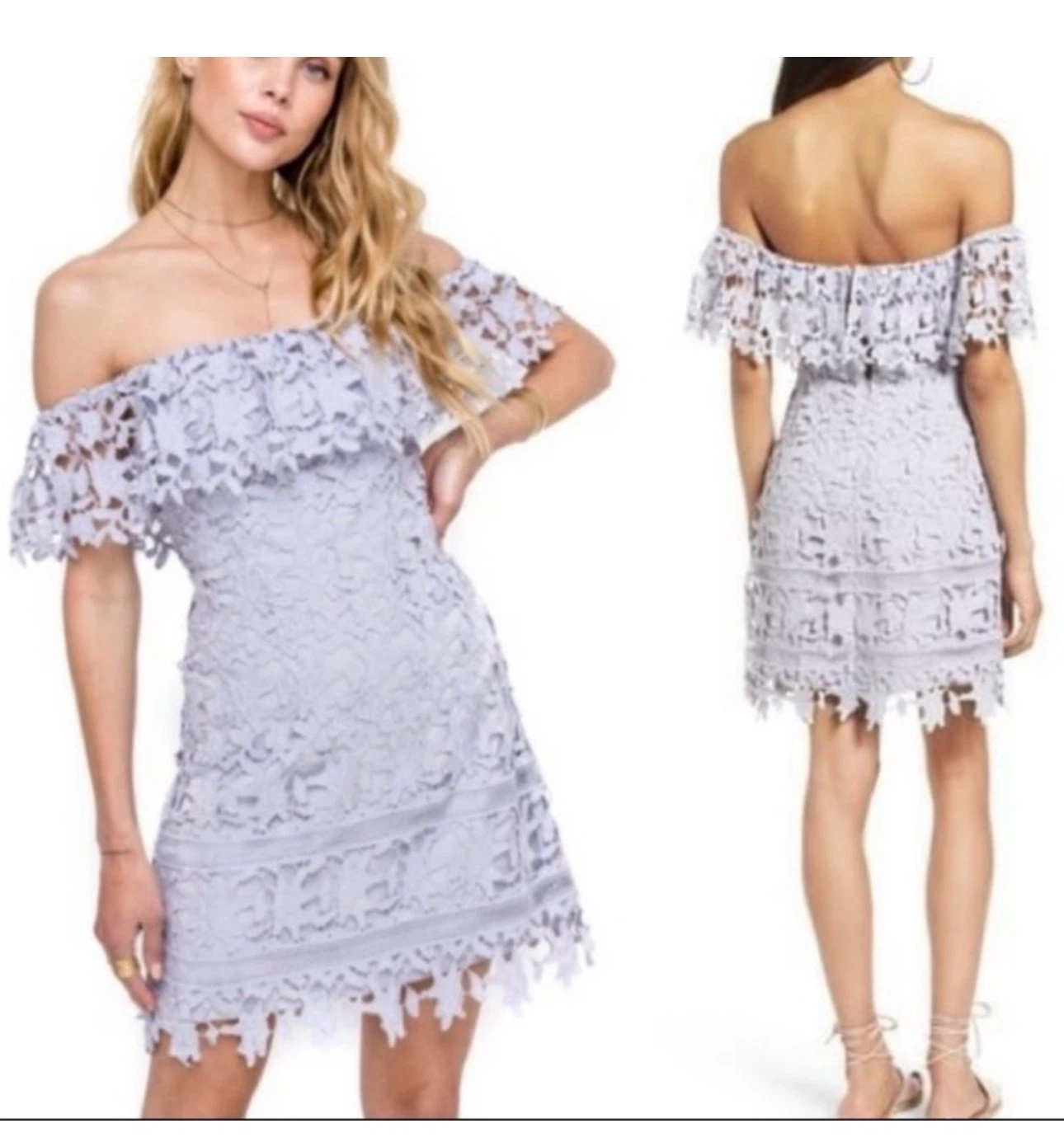 ASTR the label Lavender Lace Off-the-Shoulder Dress - photo 2