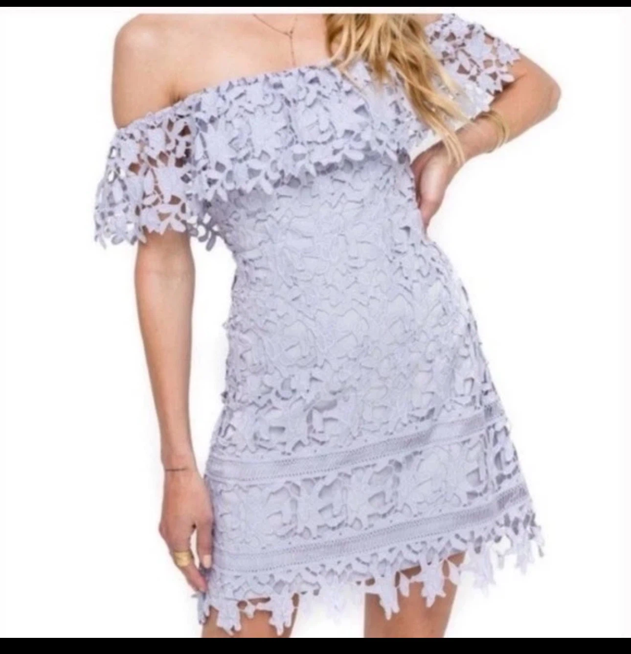 ASTR the label Lavender Lace Off-the-Shoulder Dress - photo 4