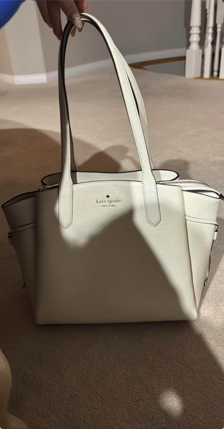 Kate Spade New York White Leather Tote Bag