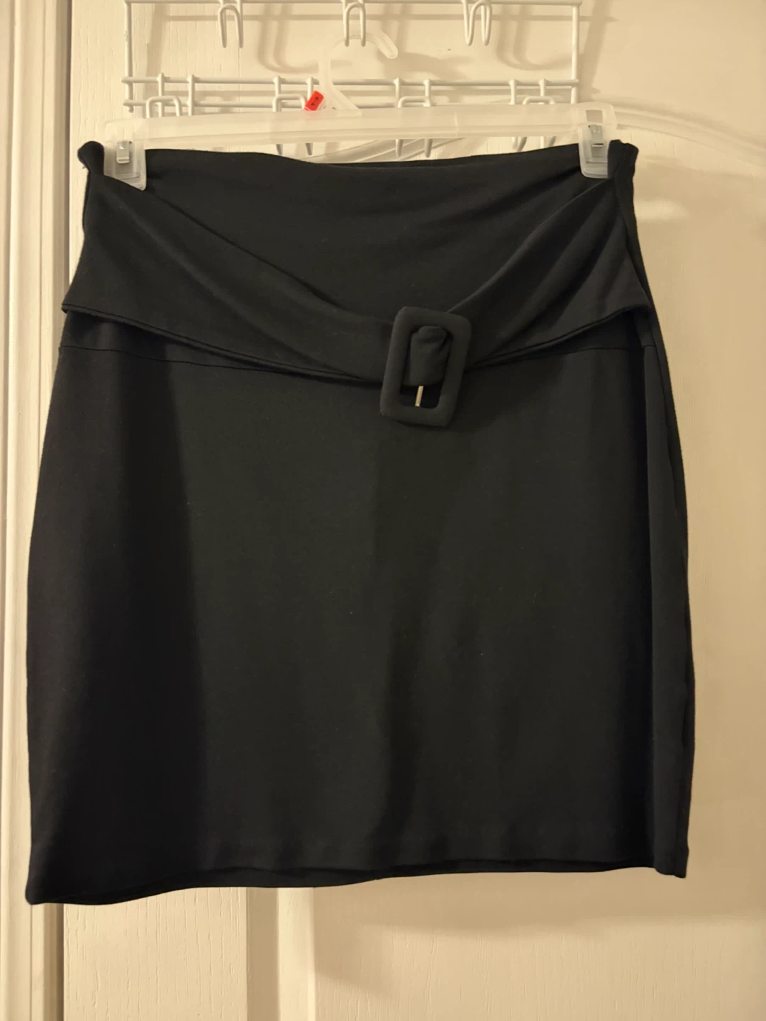 Black skirt with buckle detail