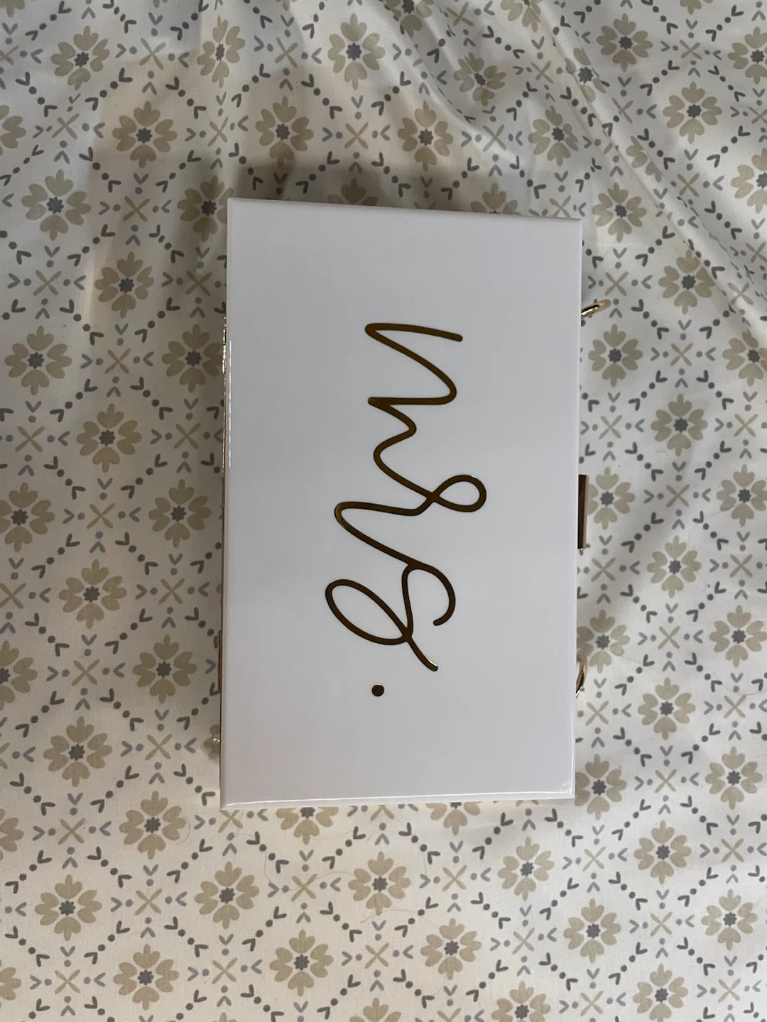 White Mrs. Clutch with Gold Accents - photo 2