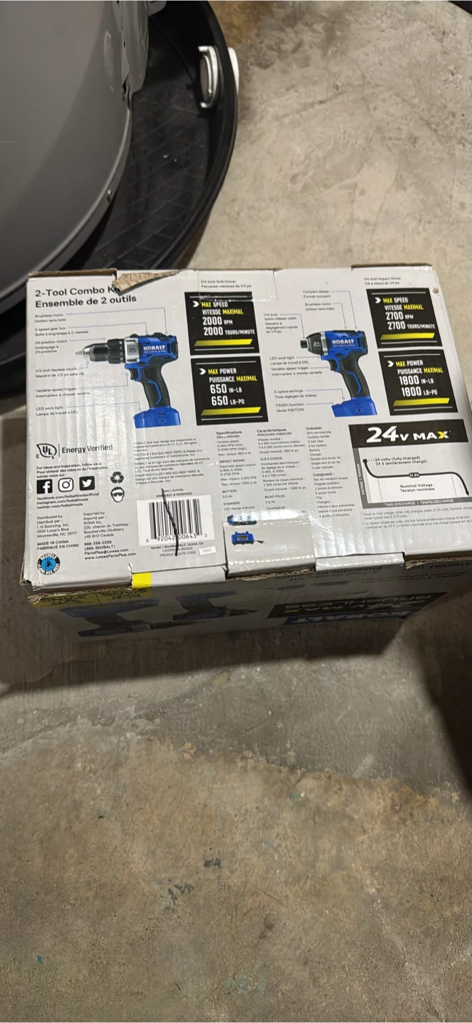 Kobalt 24V MAX Brushless 2-Tool Combo Kit