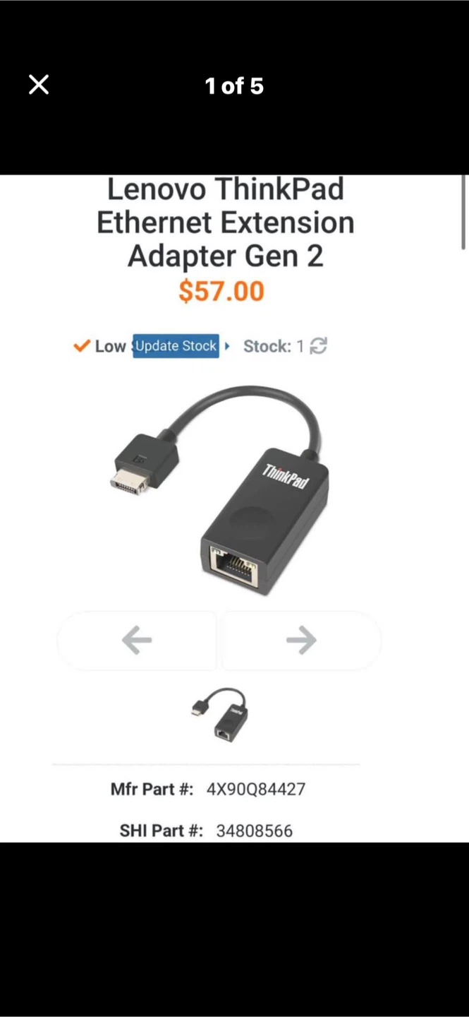 Lenovo ThinkPad Ethernet Extension Adapter Gen 2