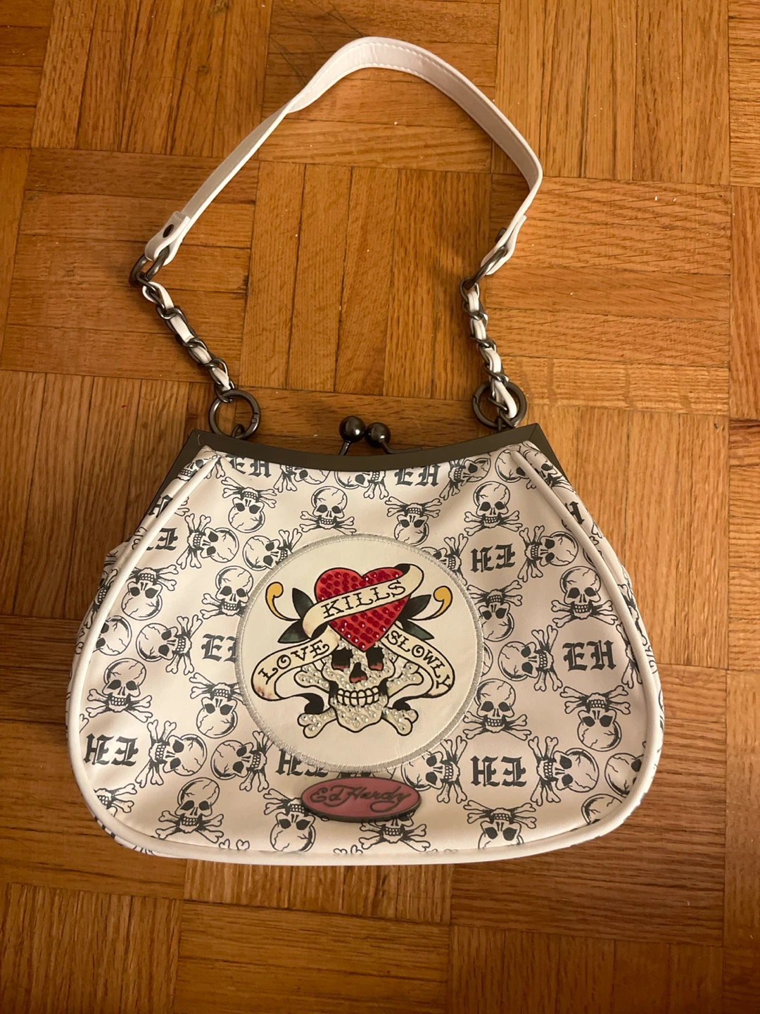 Ed Hardy White Handbag