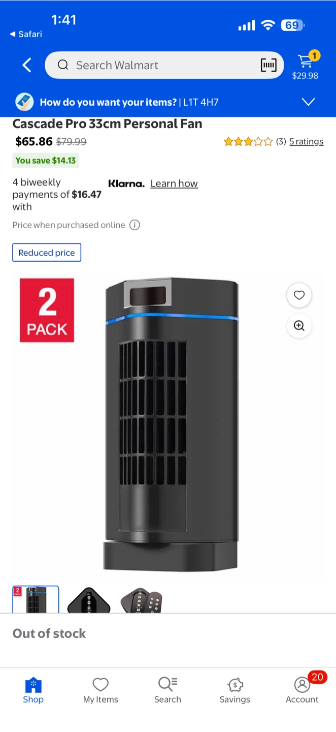 Blackstone Cascade Pro 33cm Personal Fan - 2 Pack