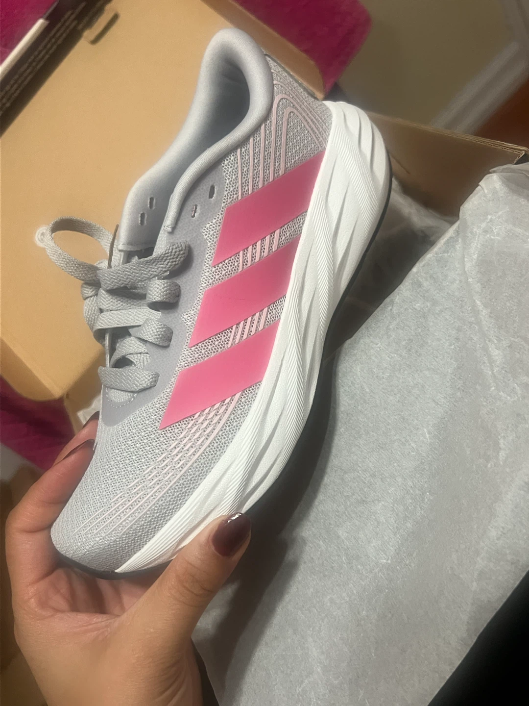 Adidas Galaxy 8 J Running Shoes - Grey/Pink