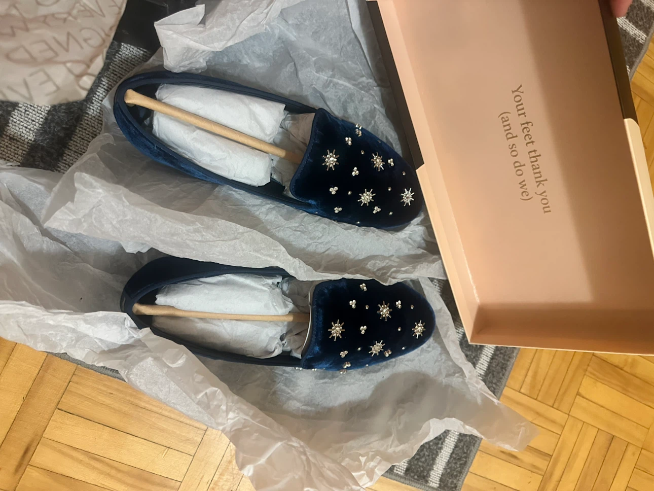 Birdies The Starling Royal Blue Crystal Loafers Size 9 - photo 3