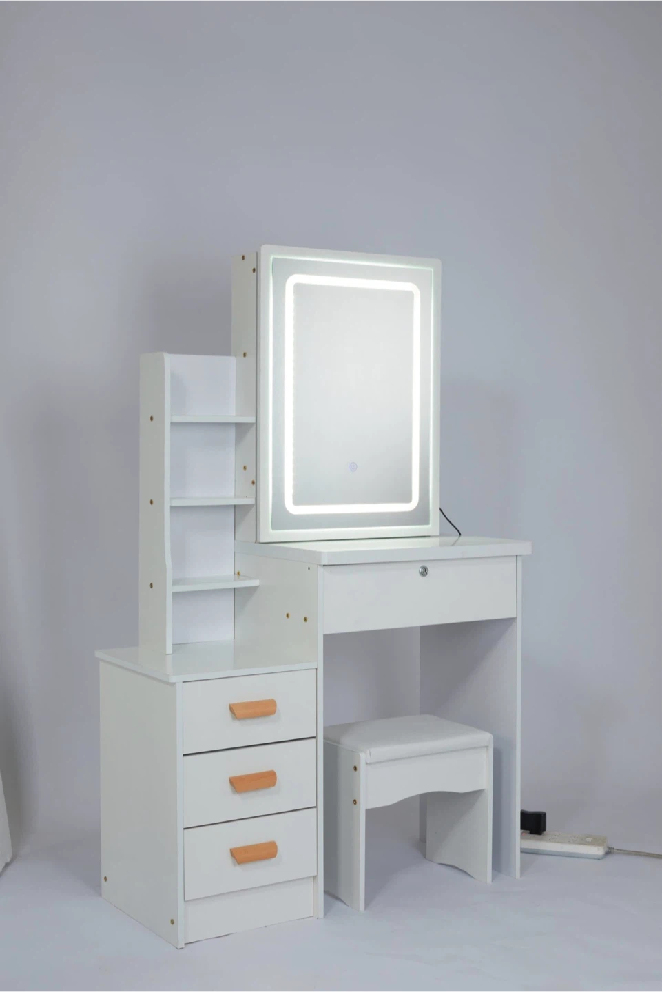 White LED Makeup Vanity with Matching Stool - photo 3