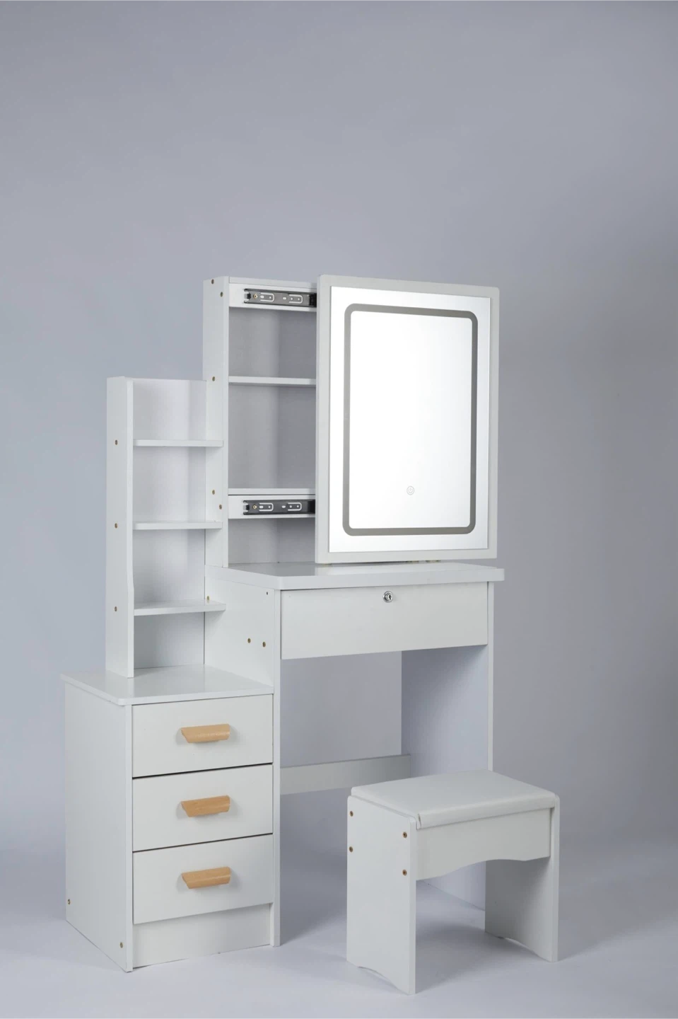 White LED Makeup Vanity with Matching Stool - photo 4