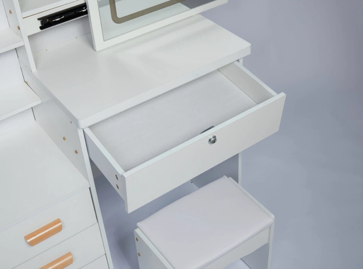 White LED Makeup Vanity with Matching Stool - photo 5