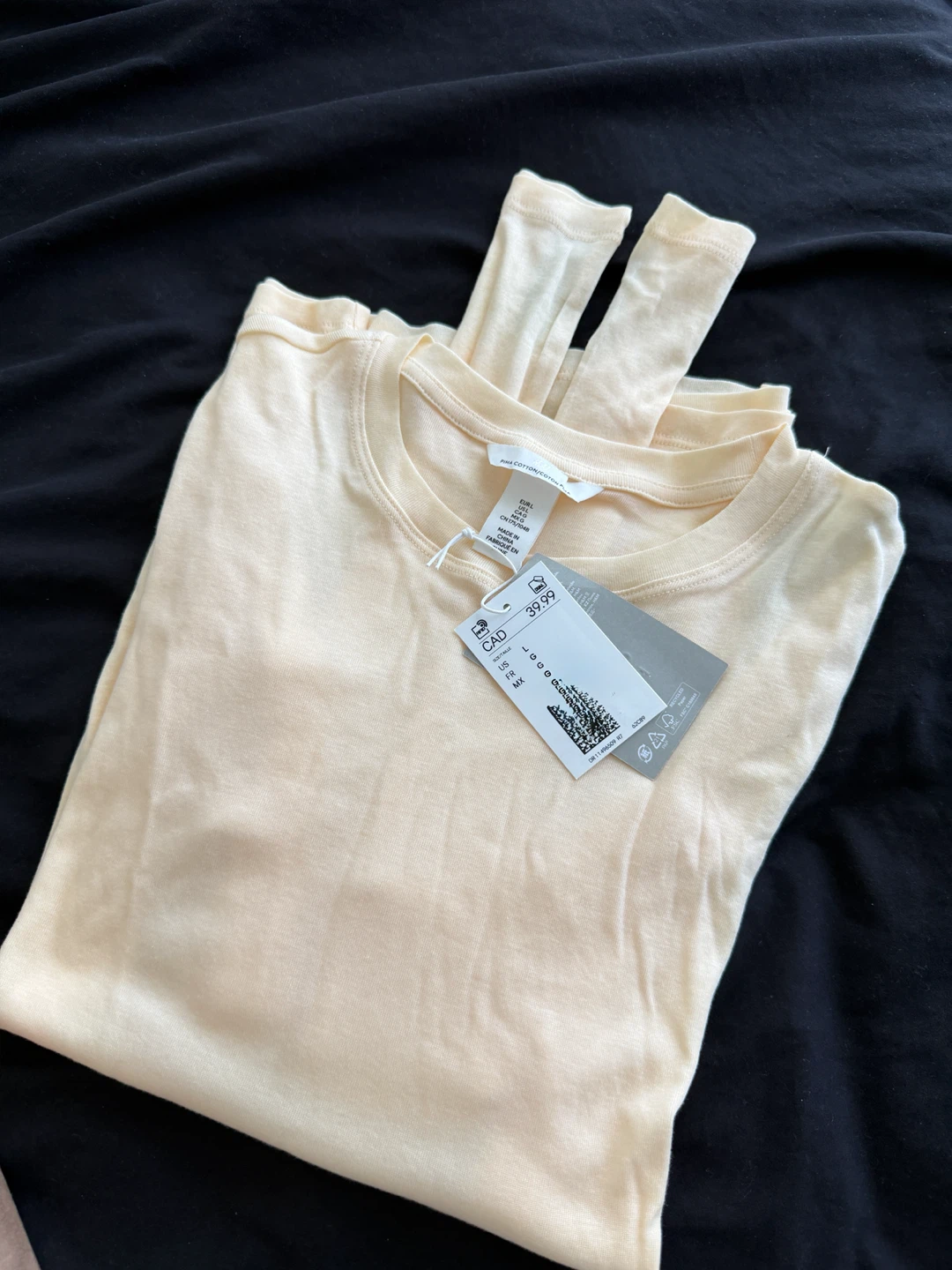 THE LINEN EDIT Pima Cotton Jersey Top - Pale Yellow