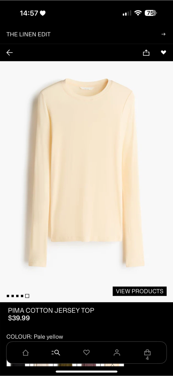 THE LINEN EDIT Pima Cotton Jersey Top - Pale Yellow - photo 2